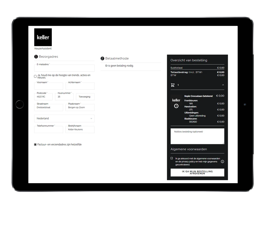 imac en ipad met keller keukens bestelportaal