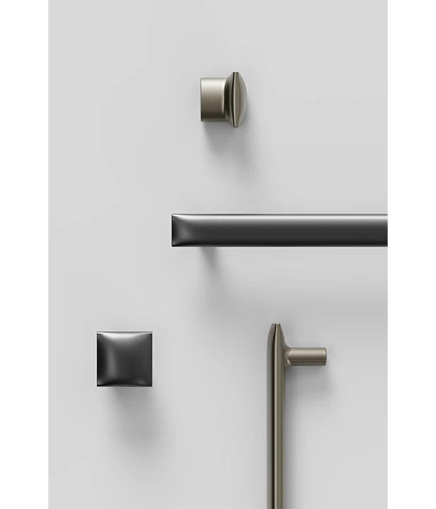 Grepen met zilveren & gun metal finish