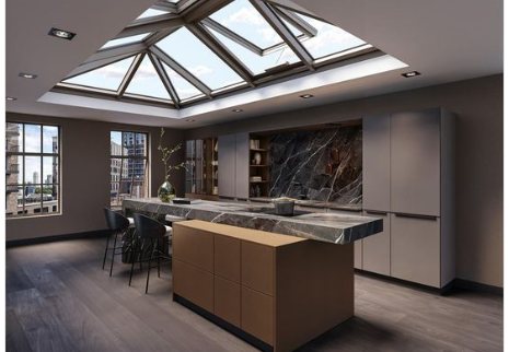 Bold Elegance keukenstijl met donkere tinten en industriële uitstraling